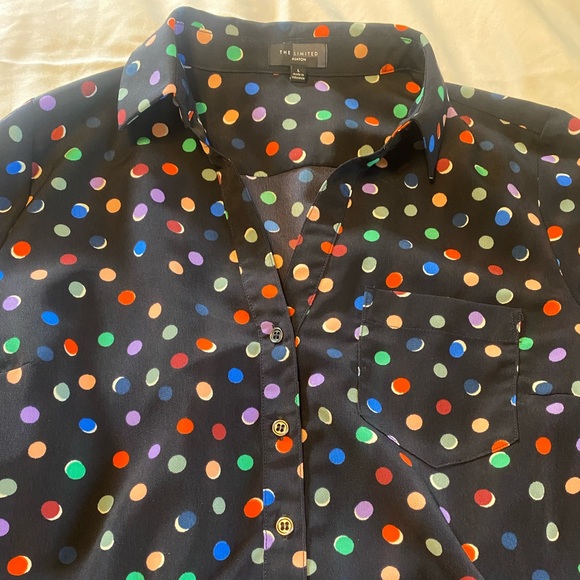 The Limited Ashton Polka Dot Knee Length Dress sz Large - Picture 2 of 6